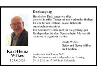 Andernach, im September 2026  Das Sechswochenamt wird gehalten am Samstag,  28.11.2026 um 17:00 Uhr