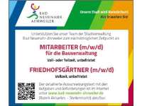 Stellenanzeige Bauverwaltung Friedhofsgärtnerei