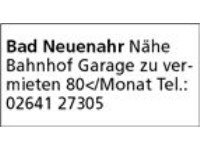 Garage zu vermieten BNA