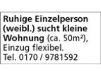 Anzeige Wohnungssuche