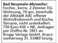 2-Zimmer EG-Wohnung zu vermieten
