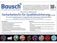 WIR SUCHEN IN VOLLZEIT Facharbeiter:in für Qualitätssicherung