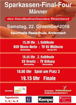 Sparkassen-Final-Four des
Handballverbandes in Andernach