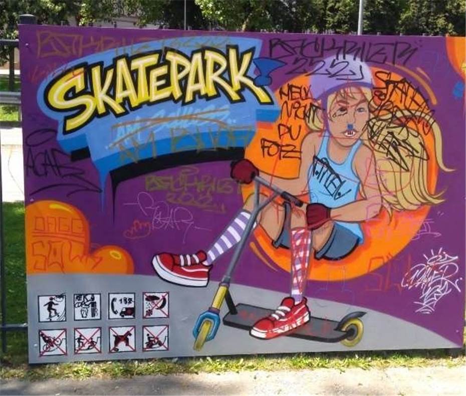 Graffitis am Skatepark verunstaltet