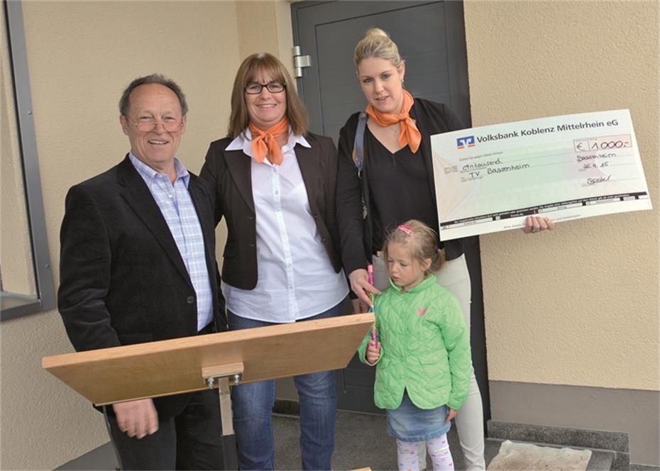 1000 Euro für das neue
Vereinshaus in Bassenheim
